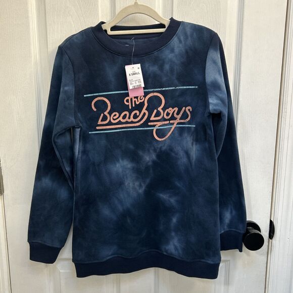 NWD The Beach Boys Womens Blue Tie Dye Graphics Long Sleeve Sweatshirt, Size XS - Picture 1 of 16